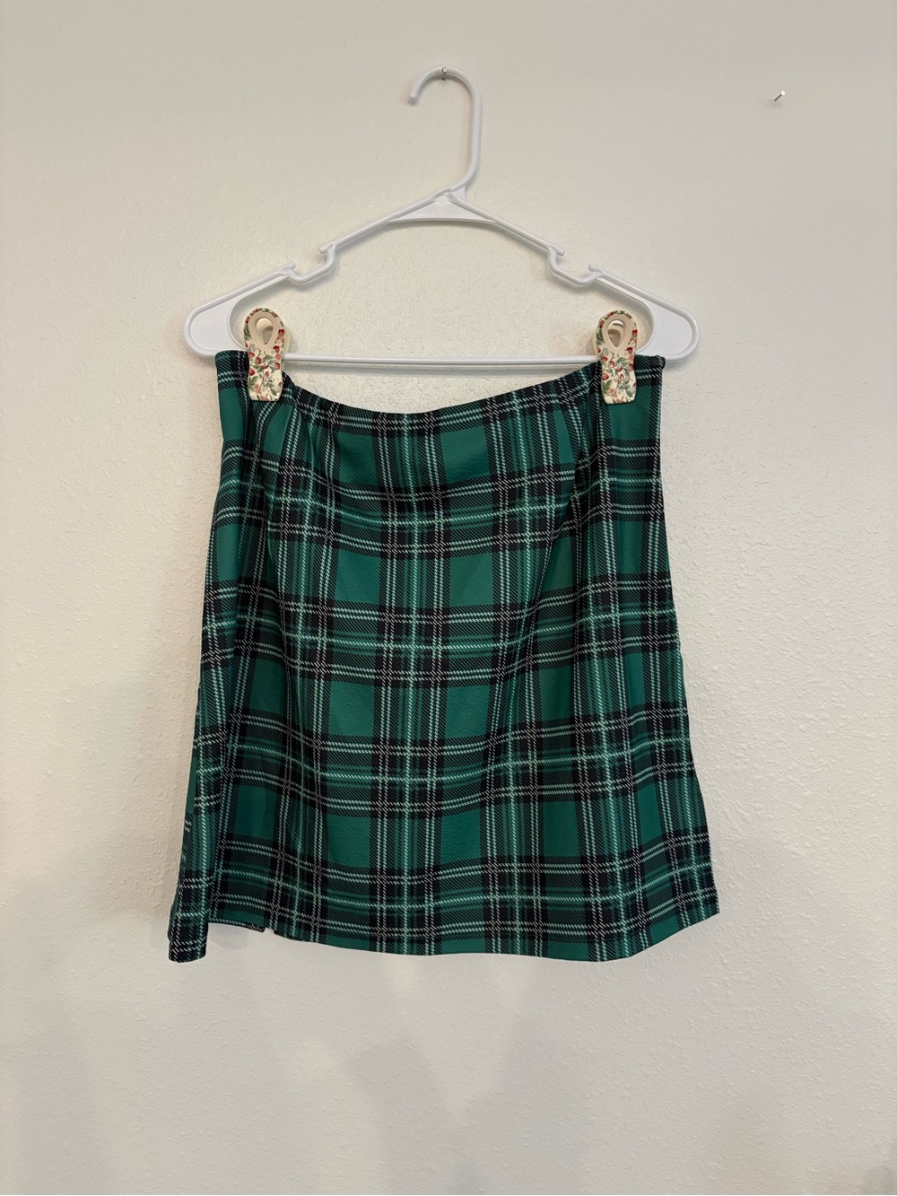 Green Plaid A-Line Skirt